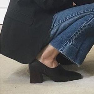 Suzanne Rae pumps black with wooden heel